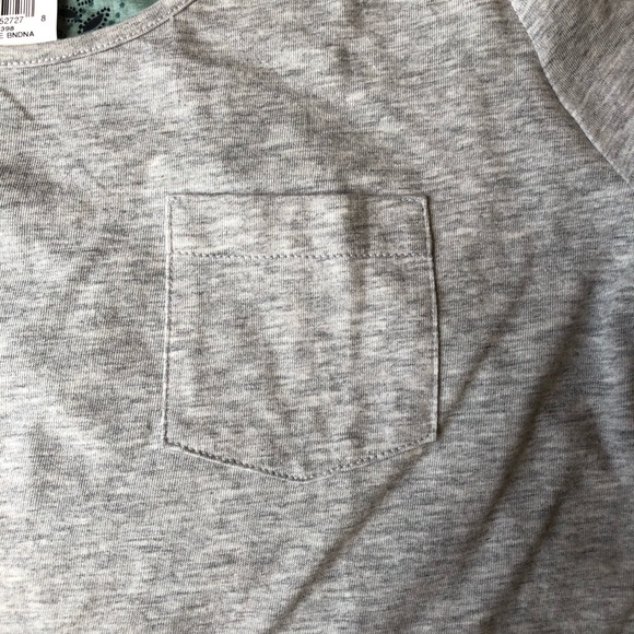 Style & Co brand grey top w/blue green pattern - Picture 3 of 10